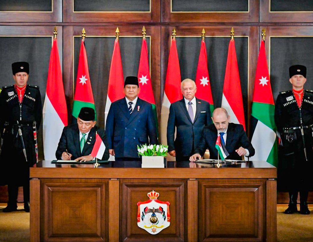 Presiden Prabowo dan Raja Abdullah II Saksikan Penandatanganan Empat MoU Strategis Indonesia–Yordania