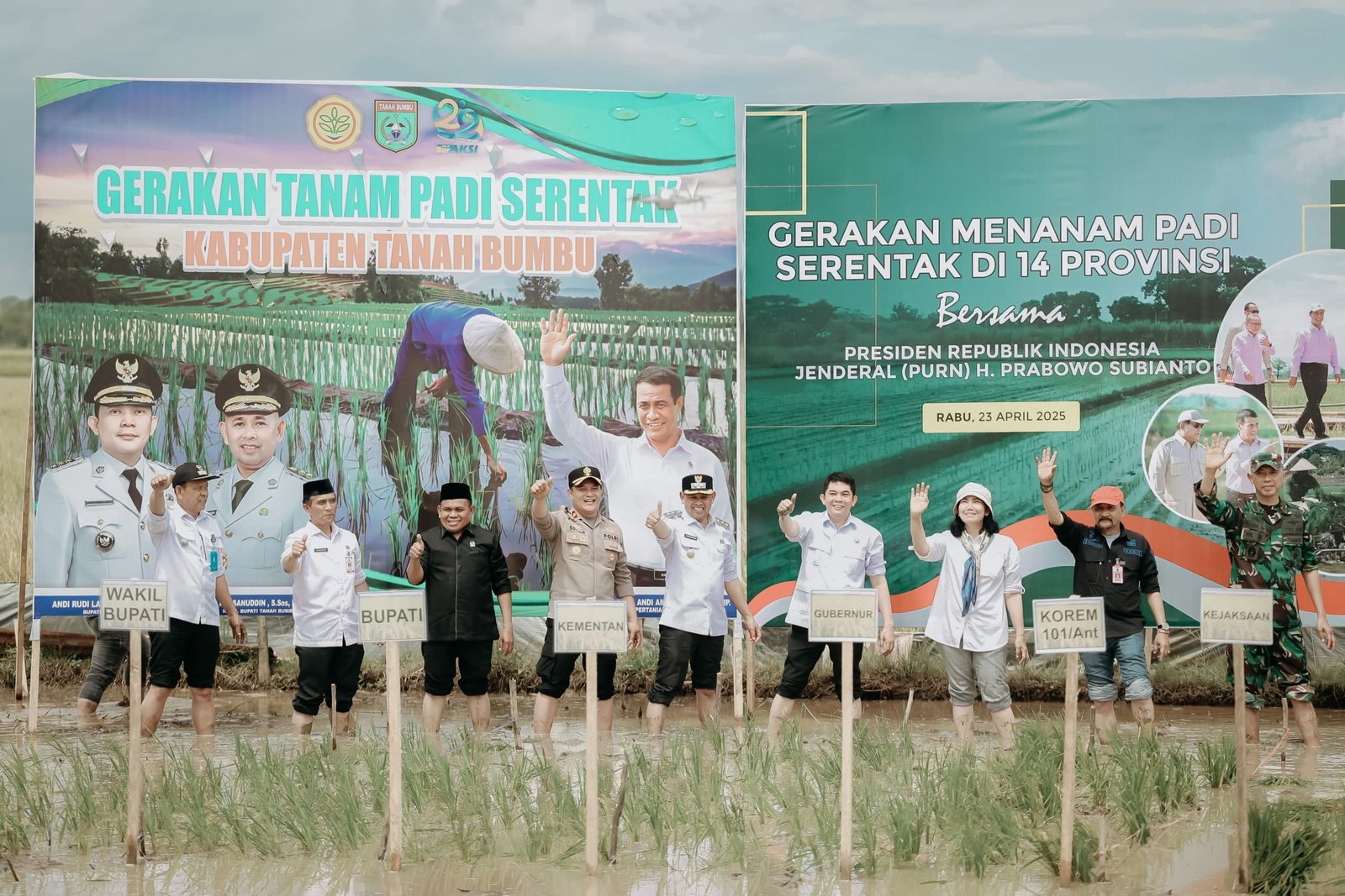 Tanam Padi Serentak Bersama Presiden, Kegiatan di Kalsel Dipusatkan di Tanbu dan Dipimpin Bupati Andi Rudi Latif