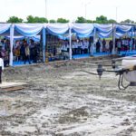 Presiden Prabowo Tebar Benih Padi Dengan Teknologi Drone Pertanian