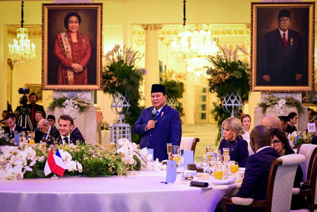 Presiden Prabowo dan Presiden Macron Rayakan Persahabatan Dua Bangsa Lewat Jamuan Kenegaraan
