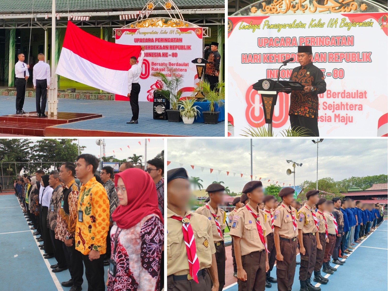 Lapas Banjarmasin Gelar Upacara HUT ke-80 Republik Indonesia