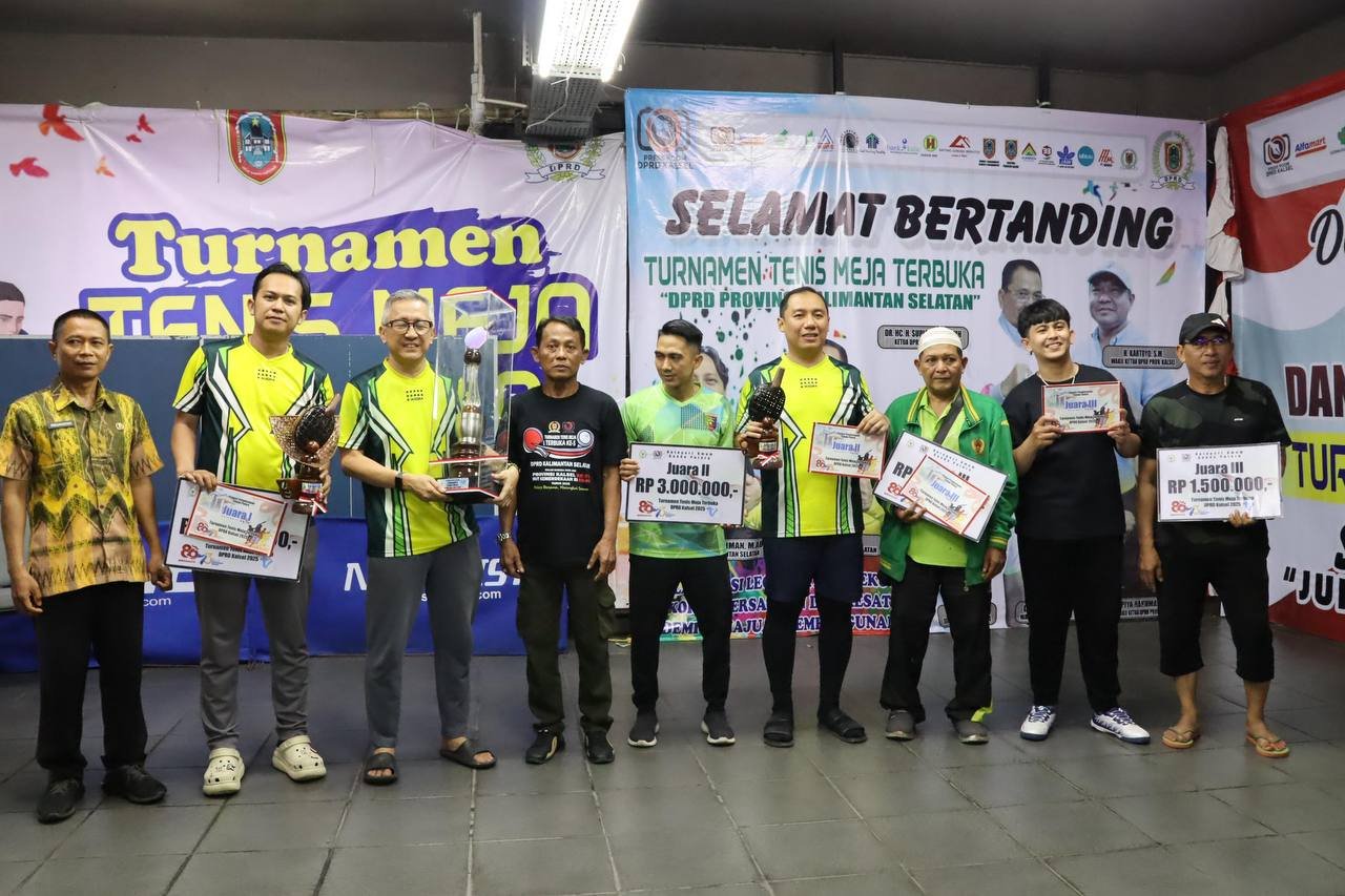 Turnamen Tenis Meja dan Domino DPRD Kalsel Sukses Cetak Juara Baru dan Bibit Atlet Muda