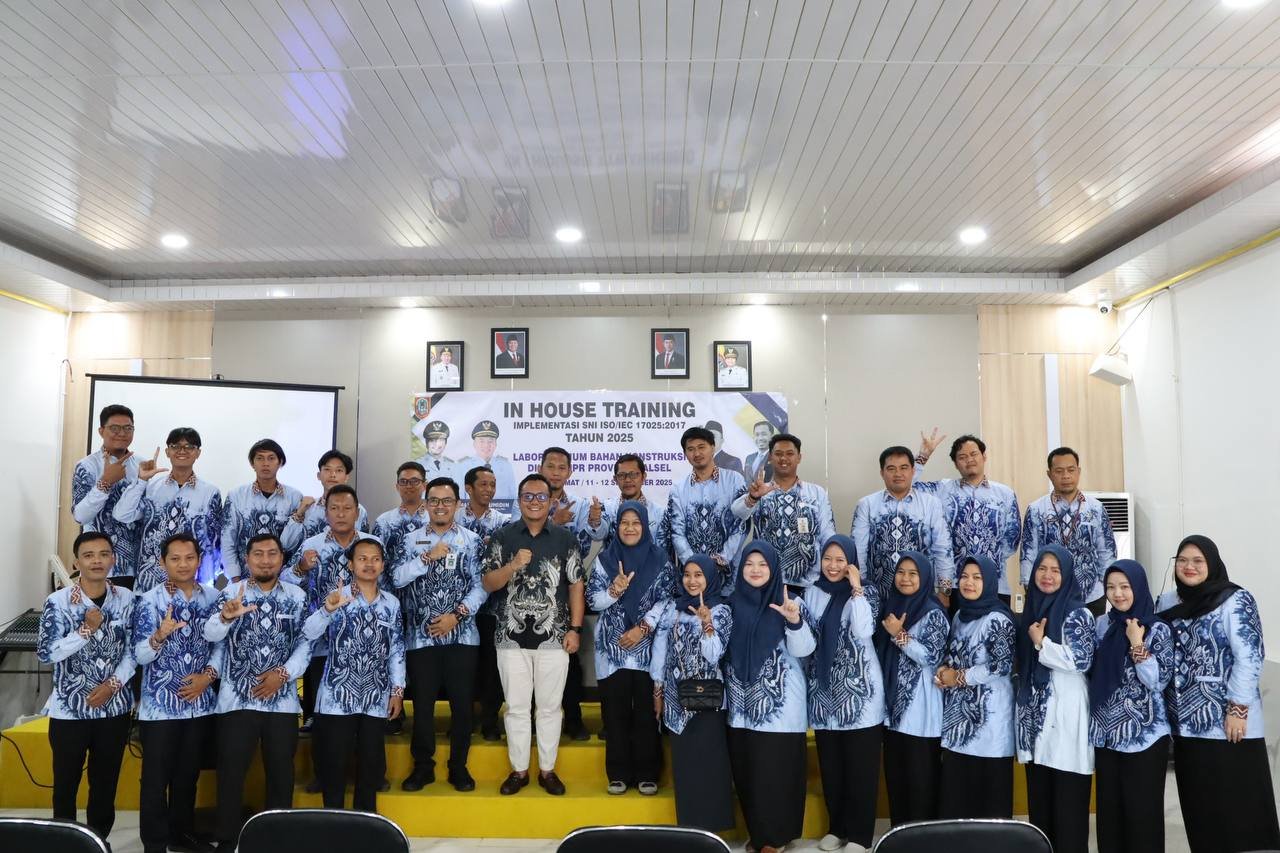 Tingkatkan Kompetensi dan Kepercayaan Publik, Lab Bahan Konstruksi Dinas PUPR Kalsel Gelar In House Training SNI ISO/IEC 17025:2017