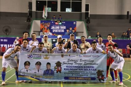 Laga Perdana, Tim Futsal Kalsel Menang Telak 12-0 Lawan Kementerian UKM di PORNAS KORPRI XVII