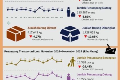 BPS Rilis Jumlah Penumpang Selama Bulan November 2025 Melalui Bandara Sebesar 126.829 orang 