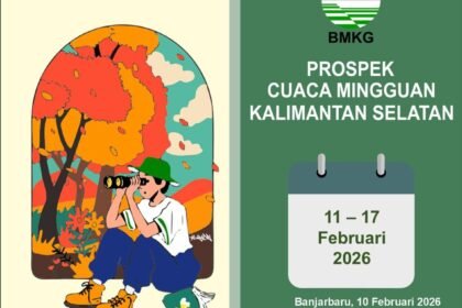 BMKG Prediksi Hujan Dominasi Kalimantan Selatan Sepekan ke Depan, Warga Diminta Waspada