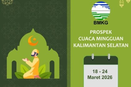 BMKG Rilis Prospek Cuaca Mingguan Kalsel, Warga Diminta Waspada Hujan dan Potensi Bencana