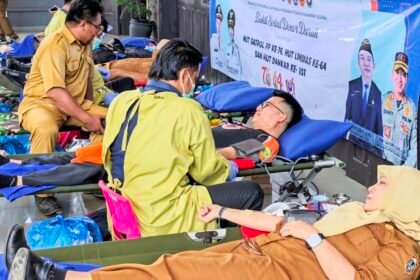 Baksos Donor Darah HUT ke-76 Satpol PP, ke-64 Linmas, dan ke-107 Damkar, Targetkan 100 Kantong Darah