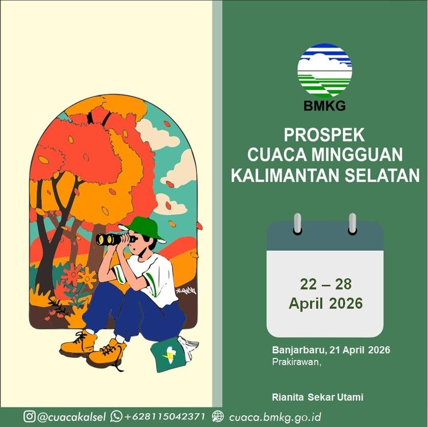 BMKG Rilis Prospek Cuaca Mingguan Kalsel, Waspadai Hujan Disertai Petir dan Angin Kencang