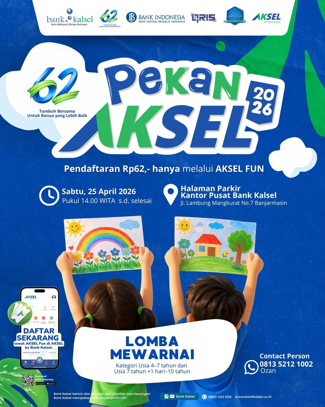 Bank Kalsel Ajak Anak-Anak Ikuti Lomba Mewarnai di Pekan AKSEL 2026