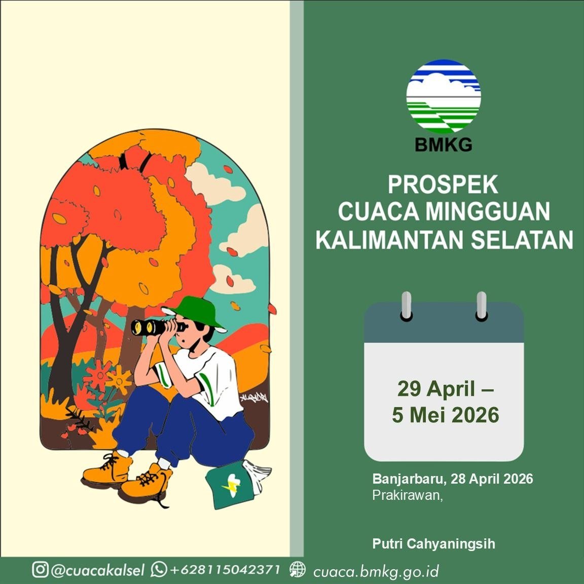 BMKG: Hujan Disertai Petir dan Angin Kencang Berpotensi Terjadi di Kalsel Awal Mei 2026