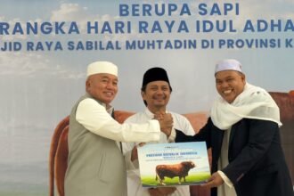 Gubernur Kalsel Serahkan Bantuan Kemasyarakatan Presiden RI Berupa Satu Ekor Sapi ke Masjid Raya Sabilal Muhtadin