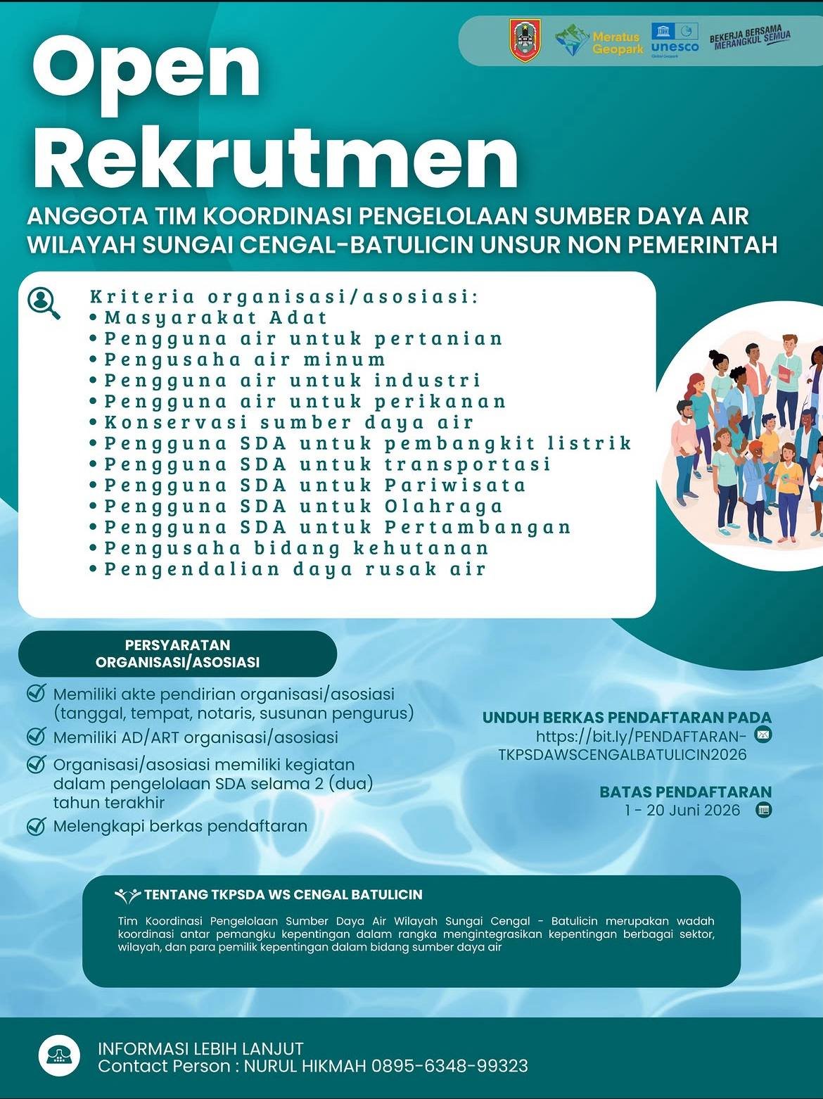 PUPR Kalsel Buka Rekrutmen Anggota TKPSDA WS Cengal–Batulicin Unsur Non Pemerintah
