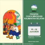 BMKG: Kalsel Berpotensi Diguyur Hujan Disertai Petir pada 10–16 Juni 2026