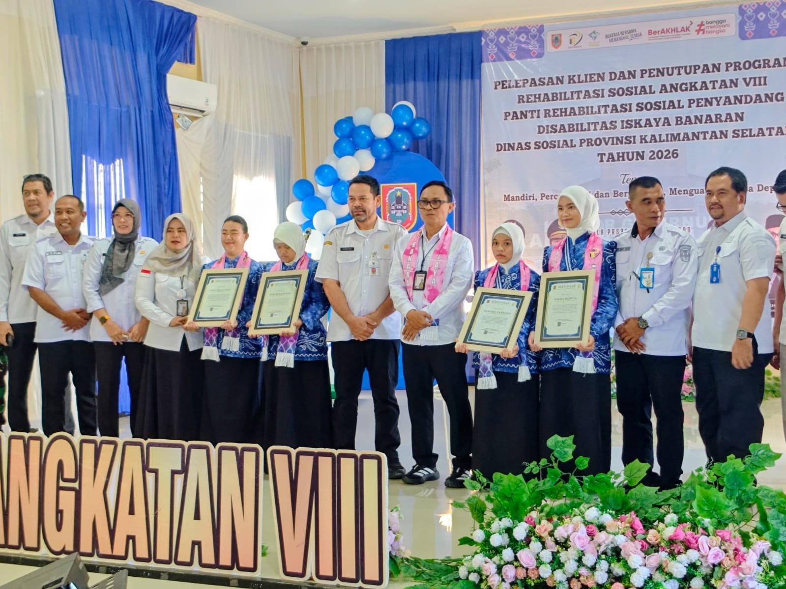 Dinsos Kalsel Lepas 20 Klien Program Rehabilitasi Sosial Angkatan VIII PRSPD Iskaya Banaran