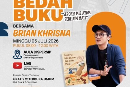 Perkuat Budaya Literasi, Dispersip Kalsel Gelar Bedah Buku Bersama Brian Khrisna