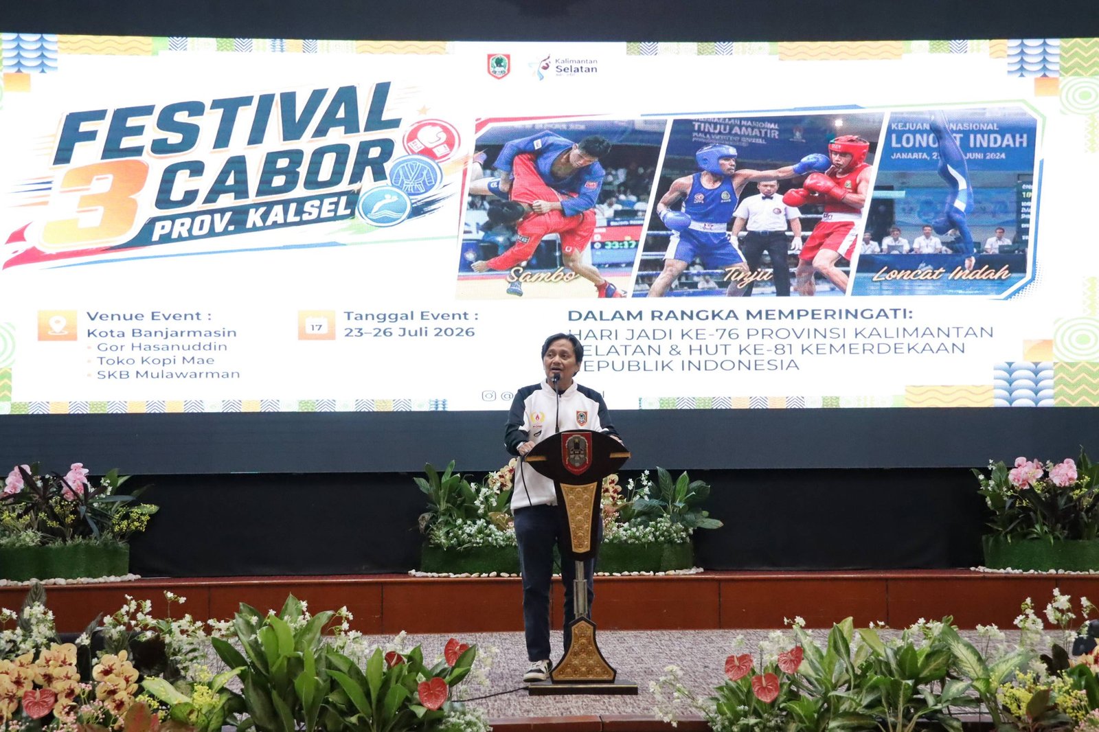 Wagub Kalsel Buka Festival Tiga Cabor, Jadi Ajang Pembinaan Atlet Banua