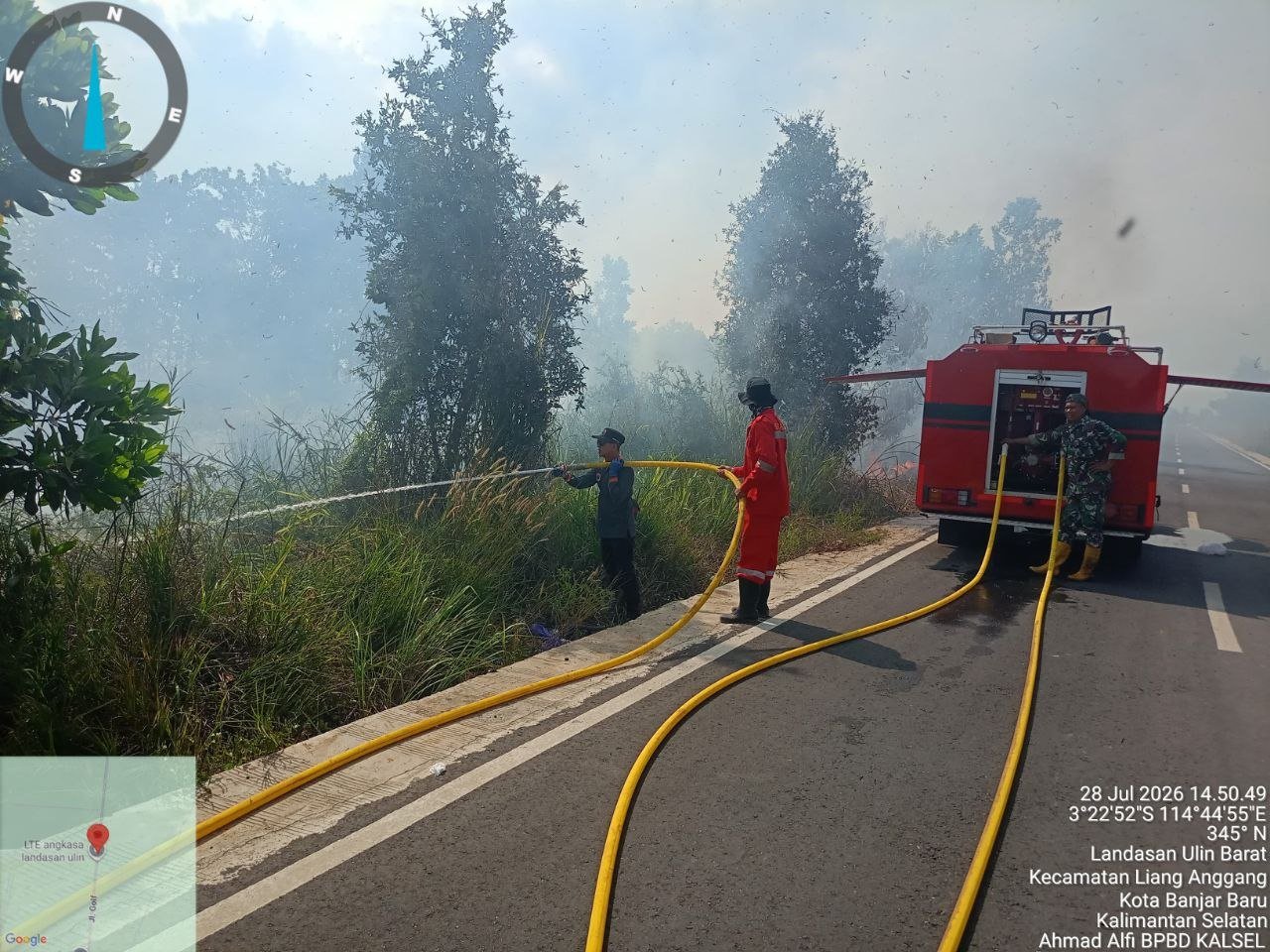 BPBD Kalsel Kerahkan Water Bombing Kendalikan Karhutla di Ujung Jalan Golf Banjarbaru, Sekitar 30 Hektare Terdampak