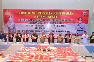Gubernur H. Muhidin Apresiasi Polda Kalsel Musnahkan 172,4 Kg Sabu, Ajak Semua Pihak Perangi Narkoba