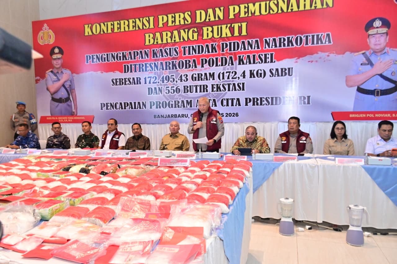 Polda Kalsel Ungkap 26 Kasus Narkoba, 39 Tersangka Ditangkap