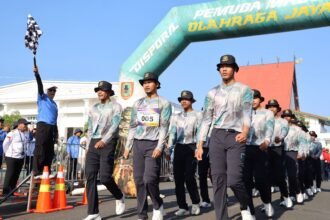 Tiga Tim Dishut Kalsel Ramaikan Lomba Gerak Jalan Harjad Kalsel dan HUT RI