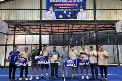 Bapenda Kalsel Juara Turnamen Padel Antar-SKPD, Pererat Silaturahmi dan Budayakan Olahraga