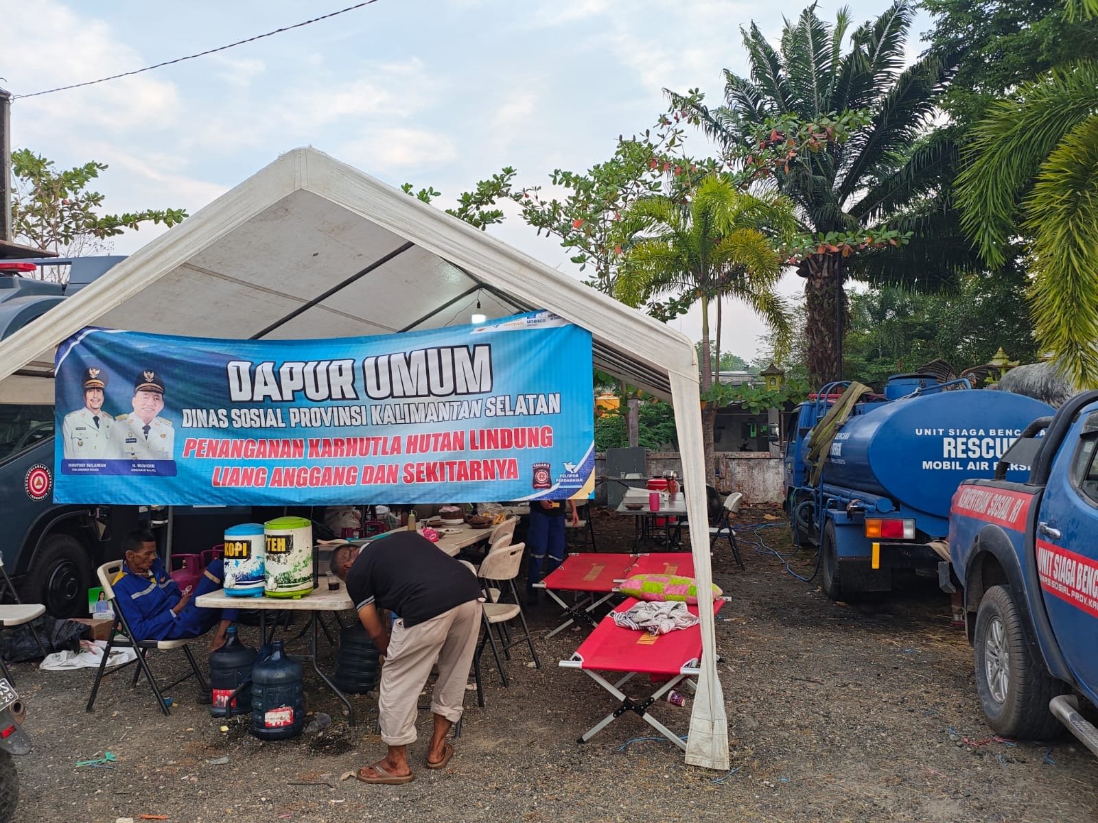 Dinsos Kalsel Perpanjang Dapur Umum untuk Dukung Penanganan Karhutla